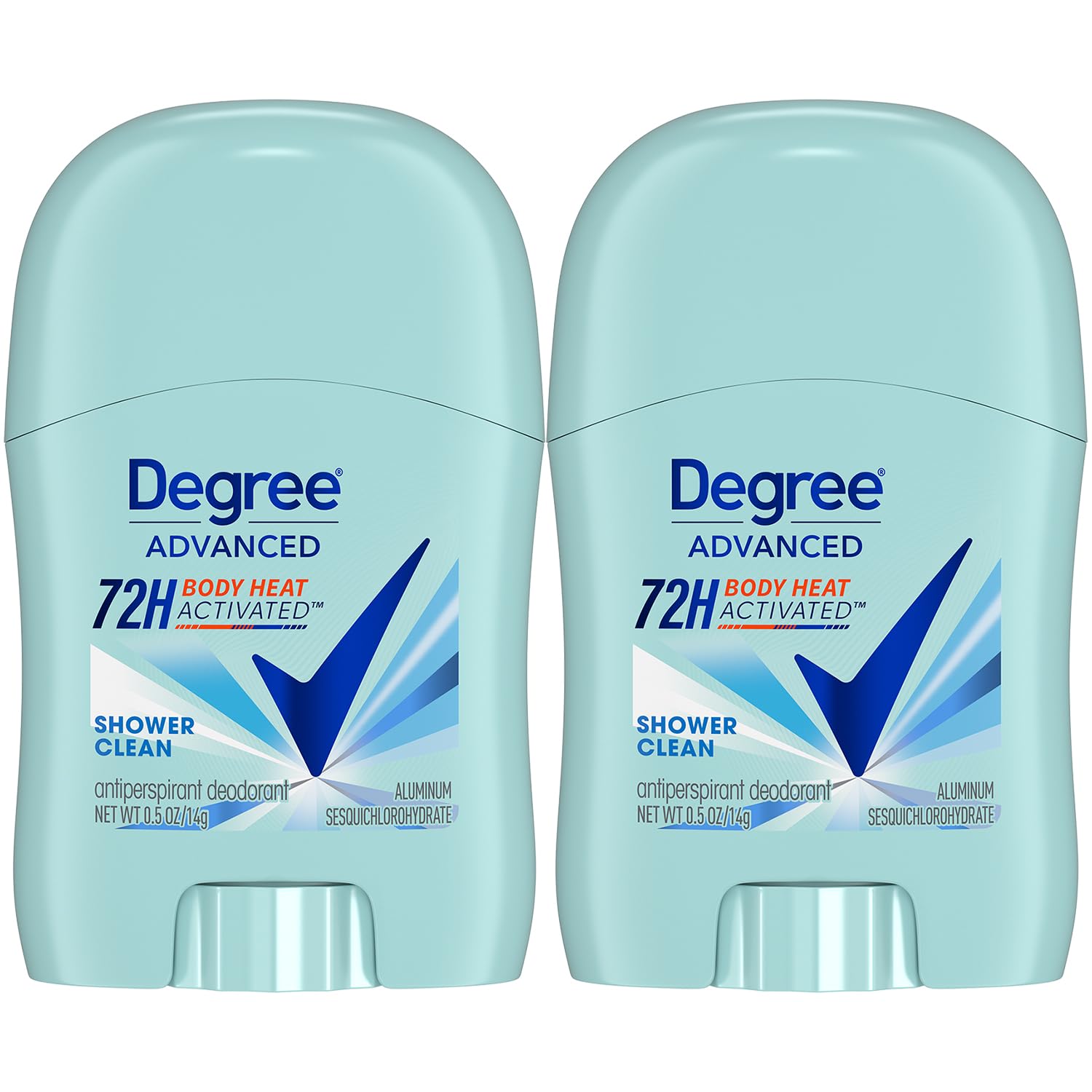 Degree Advanced Antiperspirant Deodorant, Shower Clean 2-Pack – Travel Deodorant for Women, 72H Protection, 0.5 Oz Ea : Beauty & Personal Care