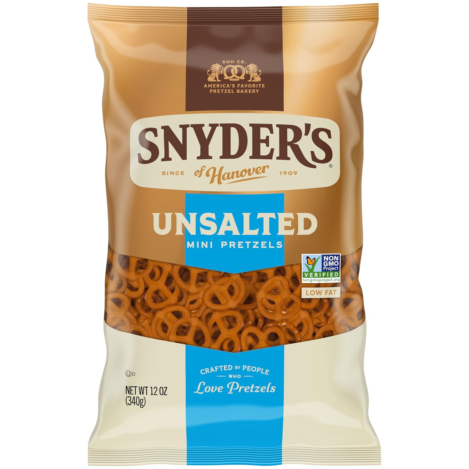 Snyder's of Hanover, Unsalted Mini Pretzels, 12 Oz Bag : Everything Else