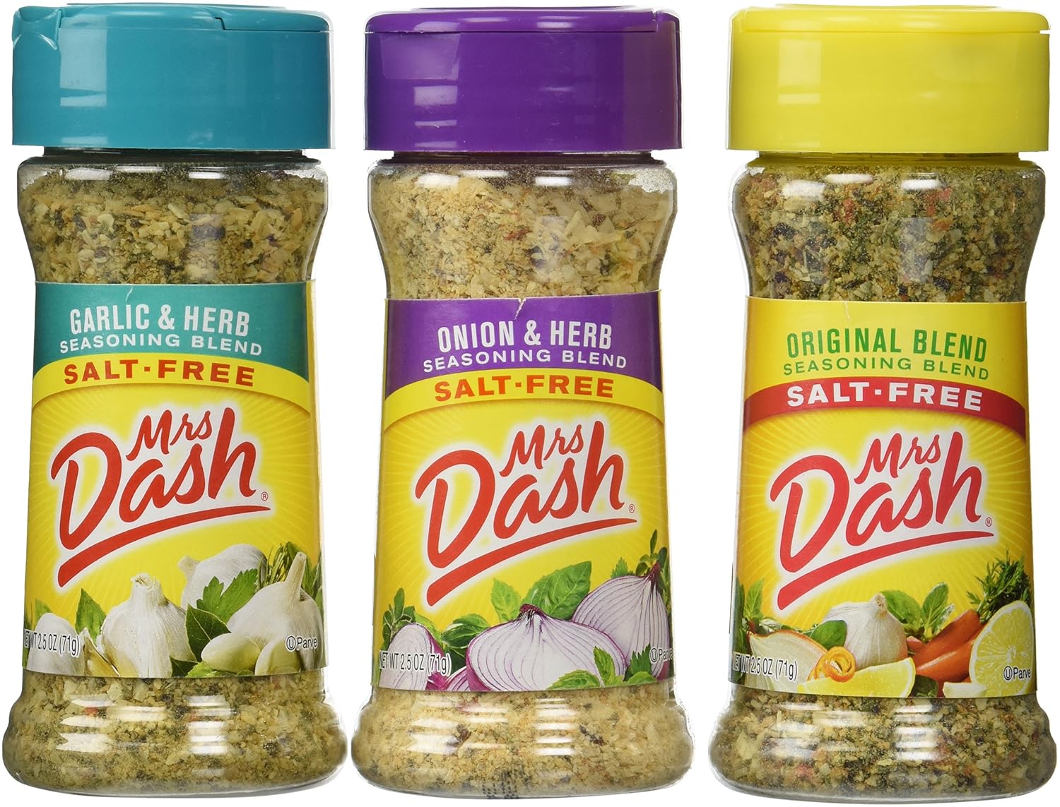 Mrs. Dash Combo All Natural Seasoning Blends 2.5 oz; Original , Onion & Herb, Garlic & Herb by Mrs. Dash :