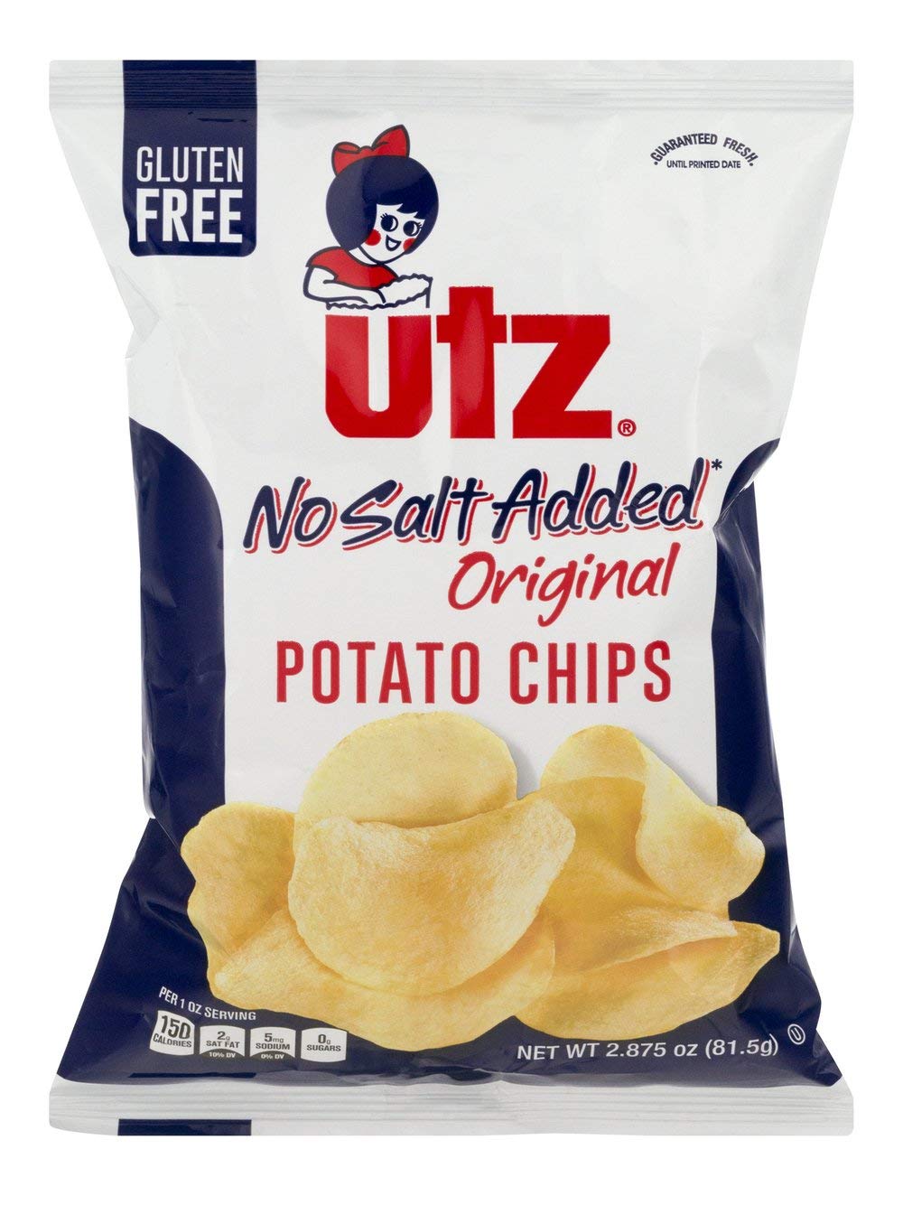 UTZ Potato Chips, No Salt Added, 2.875 Oz Bags (Pack of 4) : Grocery & Gourmet Food