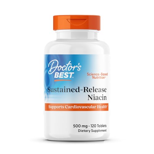 Doctor's Best Niacin 500 mg Extended Release Supplement for Men & Women - Minimizes Skin Flush, Niacin as Nicotinic Acid 500mg, Cardiovascular Health Support, Gluten Free, Vegan, Non GMO - 120 Tablets : Health & Household