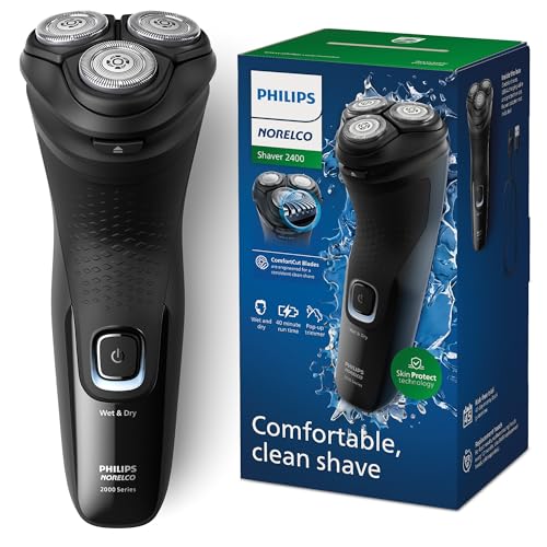 Philips Norelco Shaver 2400 Series, Wet and Dry Electric Shaver, Pop-up Trimmer, P-Cap, Deep Black, Model X3001/90 : Beauty & Personal Care