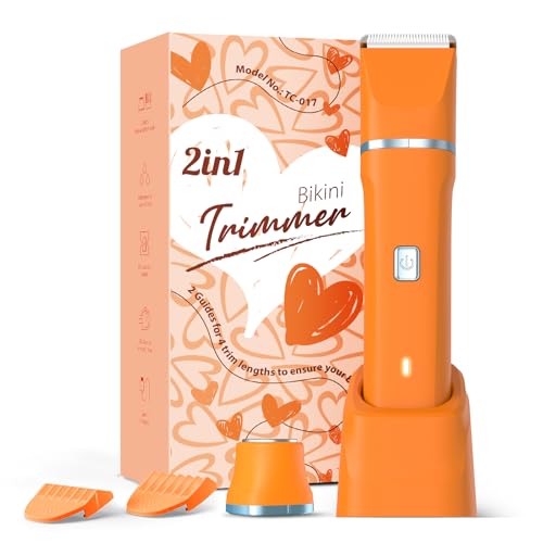 Electric Razor for Women Men - Wet Dry Shave, Waterproof Bikini Trimmer, Pubic Hair Removal Shaver with Hypoallergenic Ceramic Blades, Facial & Body Groomer, USB Recharge, Birthday Gifts - Orange : Beauty & Personal Care