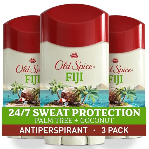 Old Spice Dry Feel Antiperspirant Deodorant for Men, 24/7 Freshness, 24/7 Sweat & Odor Protection, Gentle on Skin with Skin Conditioners, Fiji with Palm Tree + Coconut Scent, 2.6 oz (Pack of 3) : Beauty & Personal Care