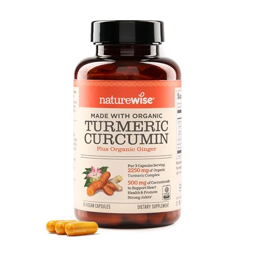 NatureWise Turmeric Curcumin 2250mg Supplement with BioPerine, 90 Capsules | Black Pepper Extract for Advanced Absorption - Standardized 95% Curcuma Longa - Joint & Immune Support - 30-Day Supply : Health & Household