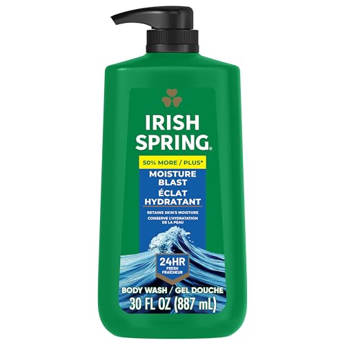 Irish Spring Mens Body Wash, Moisture Blast Body Wash for Men, Feel Fresh All Day, 30 Oz Pump Bottle : Beauty & Personal Care