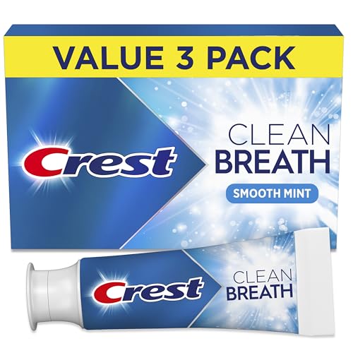 Crest Toothpaste Clean Breath Smooth Mint 3.3oz Pack of 3 – Neutralizes Bad Breath, Antibacterial Protection, Fights Cavities, Freshens Breath, Gently Whitens : Health & Household