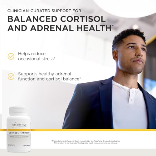 Integrative Therapeutics Cortisol Manager, 30 Tablets, Stress Support* | Balance Cortisol and Support Relaxation for Restful Sleep*, Includes Ashwagandha and L-Theanine, Confidence with Less Stress : Health & Household