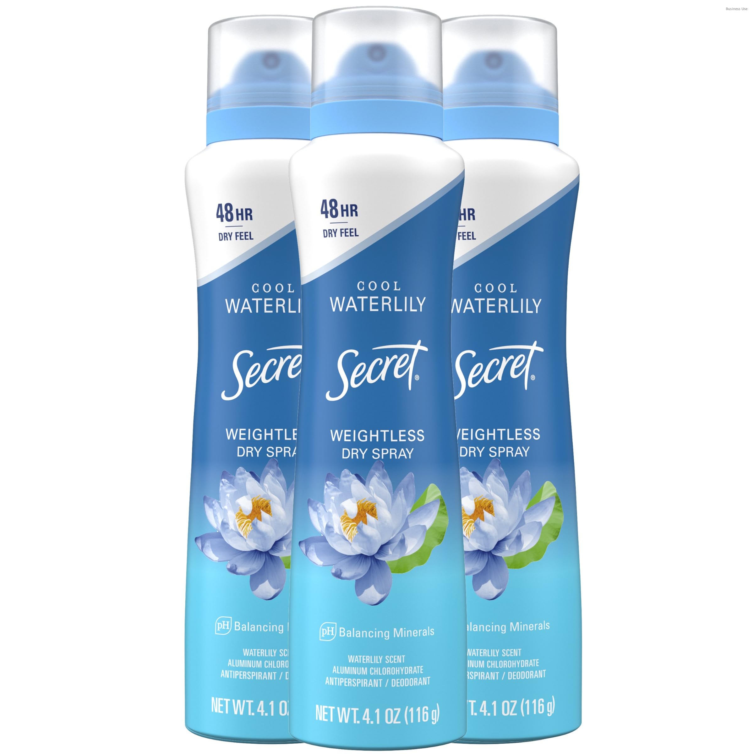 Secret Dry Spray Antiperspirant Deodorant for Women, 48hr Weightless Sweat & Odor Protection, Gentle on Skin, Waterlily & Argan Oil Scent, 4.1 oz (Pack of 3) : Beauty & Personal Care