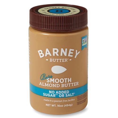 Barney Butter Almond Butter, Bare Smooth, 16 Ounce Jar, No Added Sugar or Salt, Skin-Free Almonds, No Stir, Non-GMO, Gluten Free, Keto, Paleo, Vegan : Grocery & Gourmet Food
