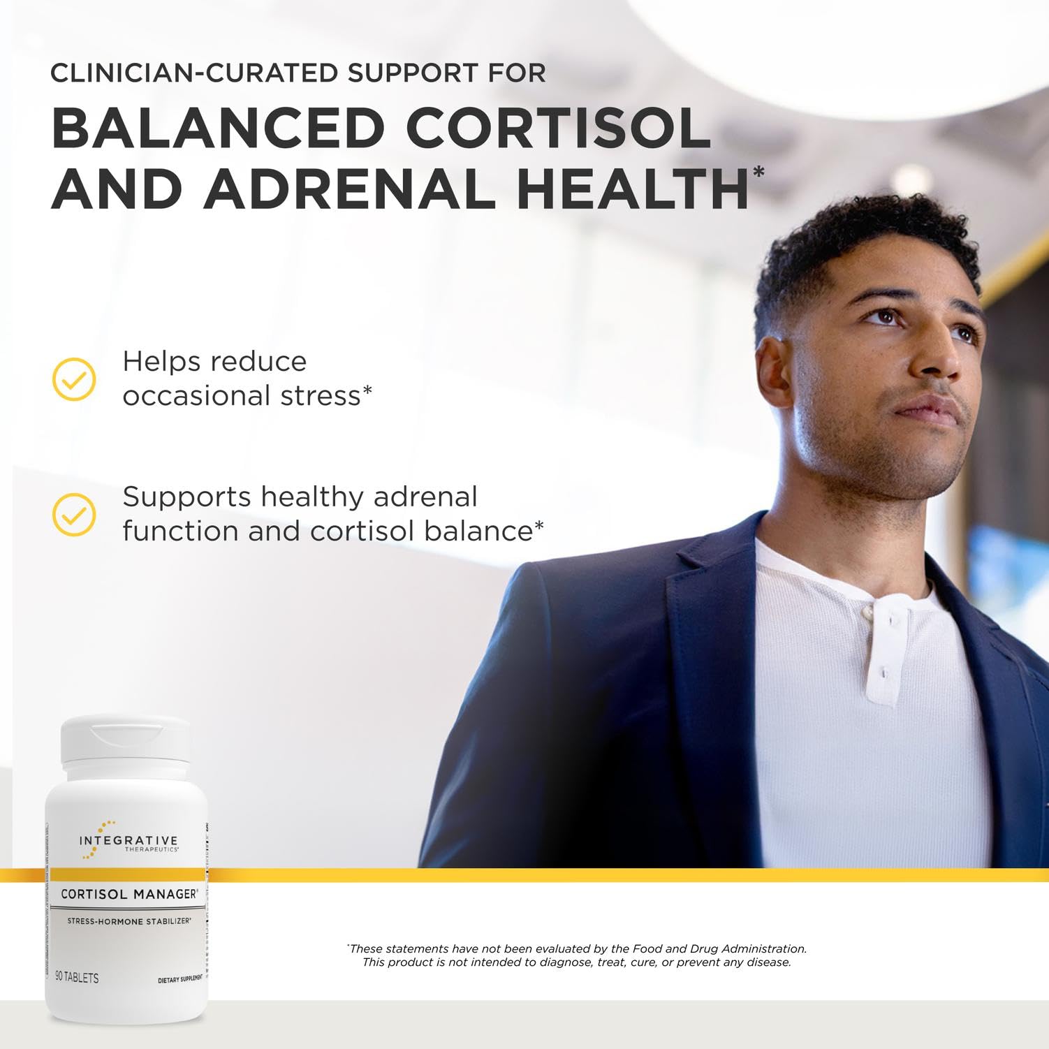 Integrative Therapeutics Cortisol Manager, 90 Tablets, Stress Support* | Balance Cortisol and Support Relaxation for Restful Sleep*, Includes Ashwagandha and L-Theanine, Confidence with Less Stress : Health & Household