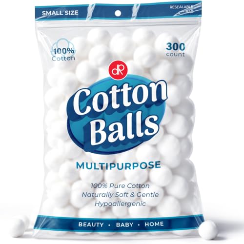 DecorRack 300 Small Cotton Balls for Make-Up, Nail Polish Removal, Pet Care, Applying Oil Lotion or Powder, Made from 100% Pure & Natural Cotton, Soft and Absorbent for Household Needs (300 Count) : Beauty & Personal Care