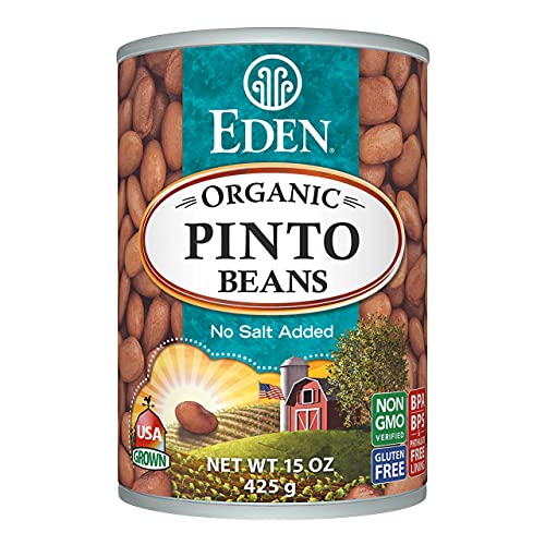 Eden Organic Pinto Beans, 15 oz Can, No Salt, Non-GMO, Gluten Free, Vegan, Kosher, U.S. Grown, Heat and Serve, Macrobiotic, Frijol Pinto : Dried Pinto Beans : Grocery & Gourmet Food