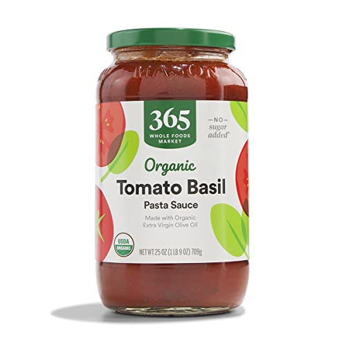 365 by Whole Foods Market, Organic Tomato Basil Pasta Sauce, 25 Ounce : Grocery & Gourmet Food