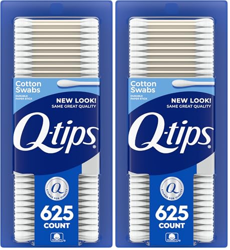 Q-tips Cotton Swabs for Hygiene and Beauty Care Original Cotton Swab Made with 100% Cotton 625 Count, (Pack of 2) : Tools & Home Improvement
