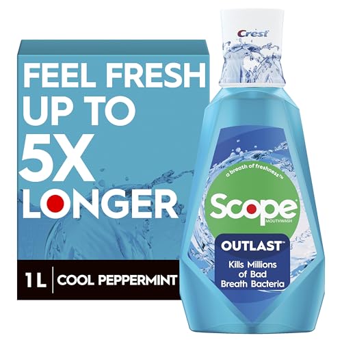 Crest Scope Outlast Mouthwash, Long Lasting Peppermint, 1 L (SG_B019FGCOW6_US) : Health & Household