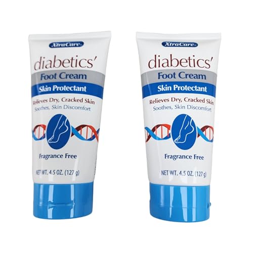 XtraCare Diabetics Foot Cream Skin Protectant 4.5oz, Soothes Dry and Cracked Skin, Fragrance Free 2-Pack : Beauty & Personal Care