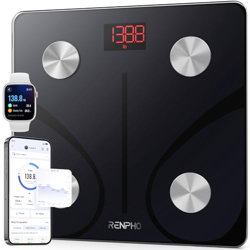 RENPHO Smart Scale for Body Weight, FSA&HSA Eligible, Digital Bathroom Scale BMI Weighing Bluetooth Body Fat Scale, Body Composition Monitor Health Analyzer with Smartphone App, 400 lbs - Elis 1 : Health & Household