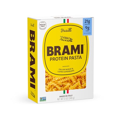 Brami Fusilli Italian Protein Pasta, Low Carb, High Fiber, Non-GMO, Keto, Made in Italy, Semolina Pasta, Fortified with Healthy Lupini Beans, 12oz : Everything Else