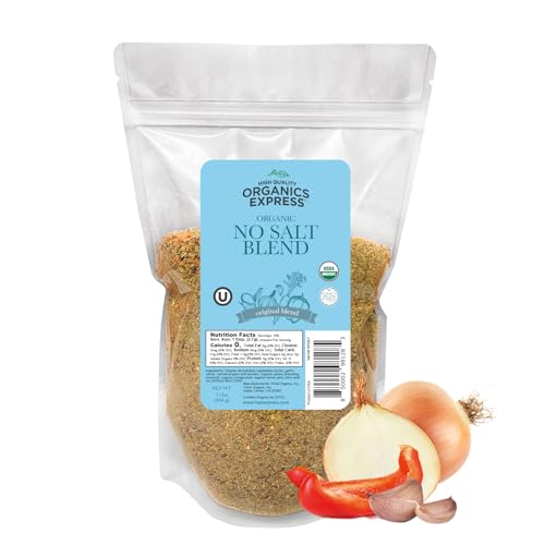 No Salt All Purpose Organic Seasoning, 100% Sodium Free, No MSG, For Vegetables, Chicken, Fish, Salads, Eggs, Rice, Pasta - Non GMO, Kosher, Great Value 1 Lb : Grocery & Gourmet Food