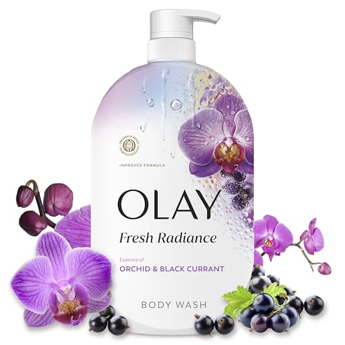 Olay Body Wash for Women, Fresh Radiance, 24/7 Skin-Loving Freshness, Visibly Radiant, Plant Based Cleansers, Vitamin B3 & Antioxidant Blend, For All Skin Types, Orchid & Black Currant Scent, 35 fl oz : Beauty & Personal Care