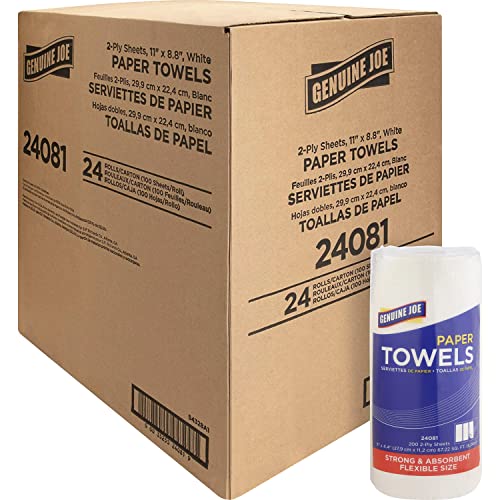 Genuine Joe Household Paper Towels, 200 Count (Pack of 24) : Health & Household